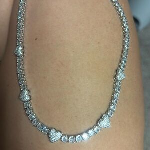 Zircon with hearts necklace in a gold plated !